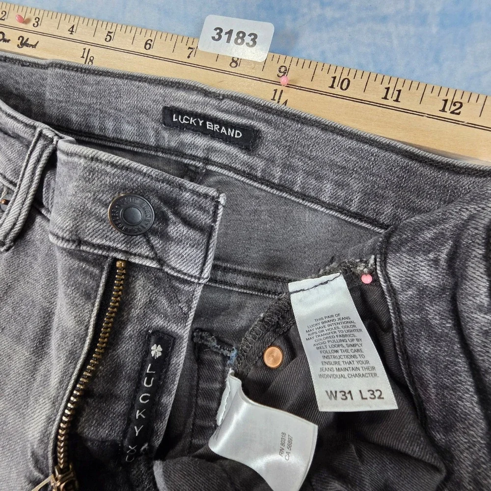 Lucky Brand 121 Slim Jeans Mens 31x32 Gray Stretch Denim Casual Pants